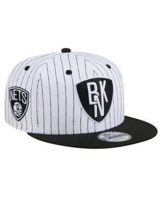 New Era - Men's White Brooklyn Nets Deceptor Pinstripe 9FIFTY Snapback Hat