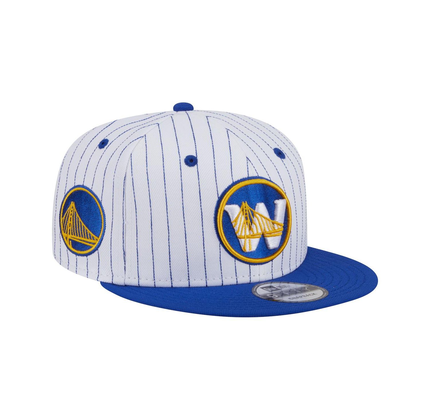 Men's White Golden State Warriors Deceptor Pinstripe 9FIFTY Snapback Hat
