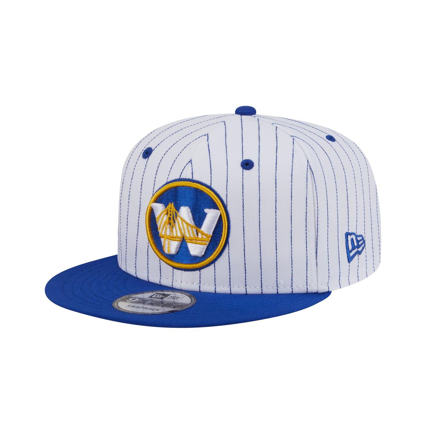 Мужская кепка New Era White Golden State Warriors Deceptor Pinstripe 9FIFTY Snapback Hat — фото 4