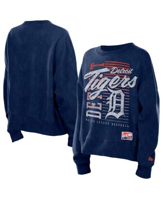 New Era - Women's Navy Detroit Tigers Boxy Mineral Wash Dolmen Sleeve Sweatshirt