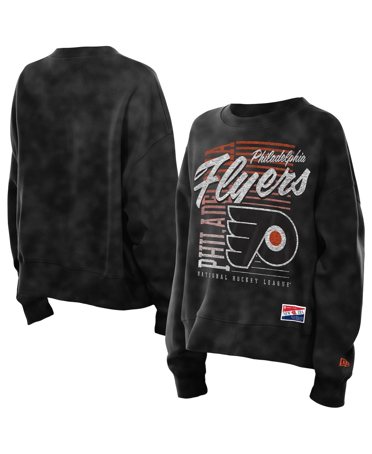 New Era Women's Black Philadelphia Flyers Oversized Throwback Mineral Wash Sweatshirt