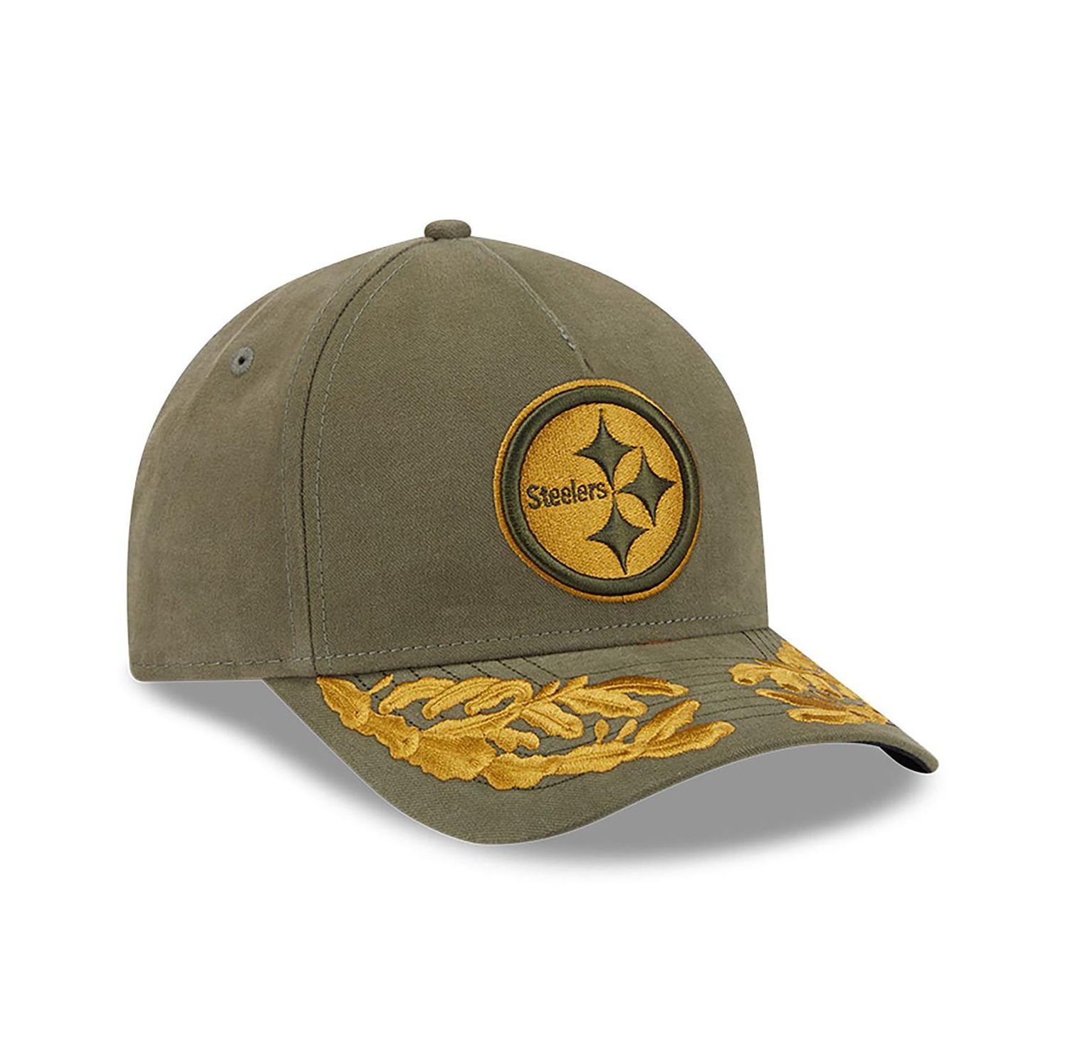 x Alpha Men's Industries Olive Pittsburgh Steelers A-Frame 9FORTY Adjustable Hat