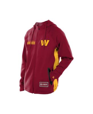 Men's Burgundy Washington Commanders Combine Authentic Raglan Scuba Full-Zip Hoodie