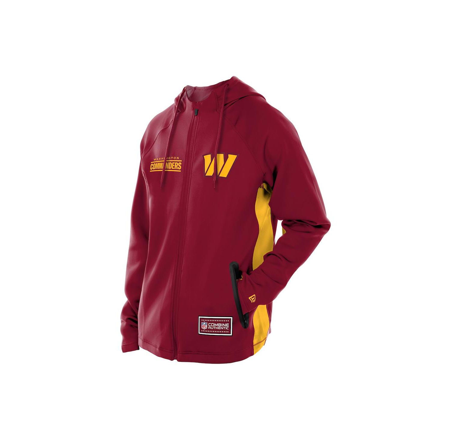 Men's Burgundy Washington Commanders Combine Authentic Raglan Scuba Full-Zip Hoodie