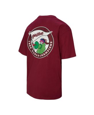 Men's Burgundy Philadelphia Phillies Double Hit Mascot Pocket T-Shirt