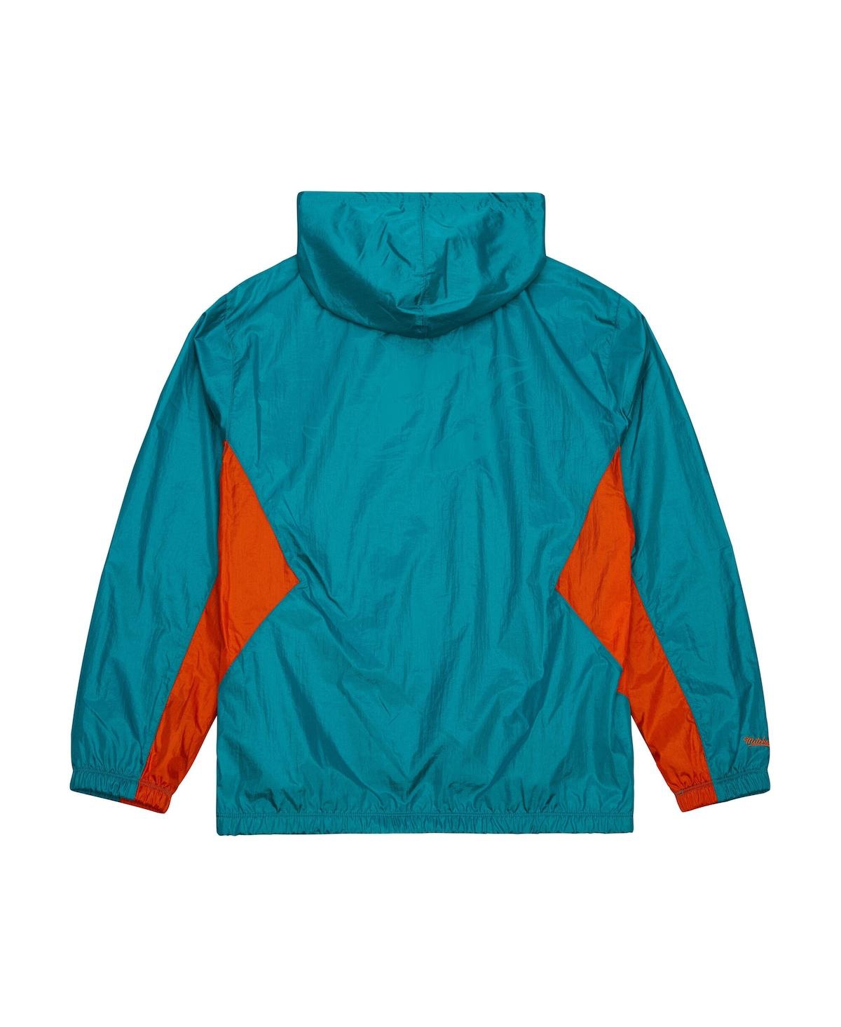 Mitchell & Ness Men's Aqua Miami Dolphins Playmaker Full-Zip Windbreaker Jacket