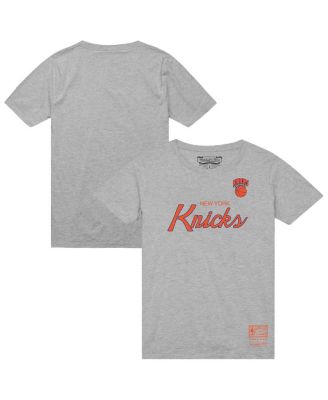 Men's Heather Gray New York Knicks Big Tall Hardwood Classics Vintage Wordmark T-Shirt
