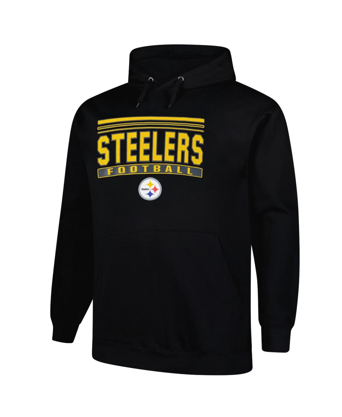Fanatics Men's Black Pittsburgh Steelers Big Tall Pop Pullover Hoodie