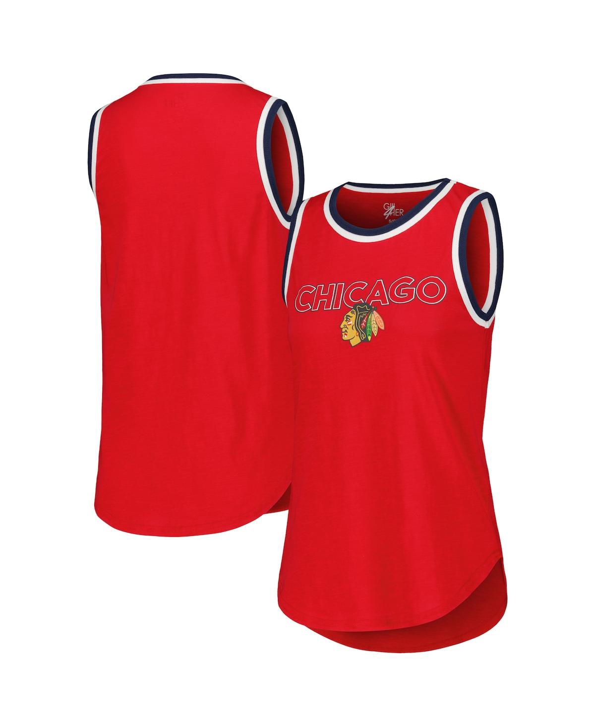 G-iii 4her By Carl Banks Women's Red Chicago Blackhawks Strategy Tank Top
