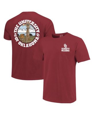 Men's Crimson Oklahoma Sooners Comfort Colors Thick Lined Landscape T-Shirt