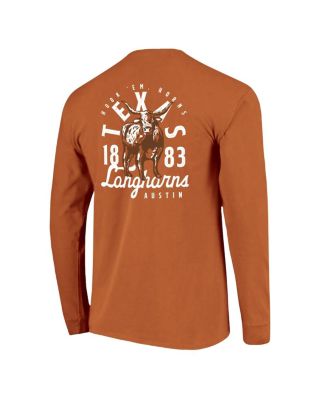 Men's Texas Orange Texas Longhorns Comfort Colors Mascot Overlay Long Sleeve T-Shirt