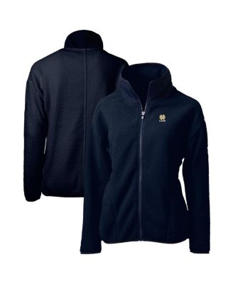 Cutter & Buck - Women's Navy Notre Dame Fighting Irish Alumni Cascade Eco Sherpa Full-Zip Fleece Jacket