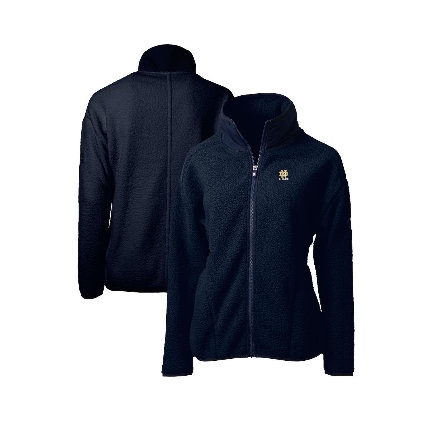 Women's Navy Notre Dame Fighting Irish Alumni Cascade Eco Sherpa Full-Zip Fleece Jacket