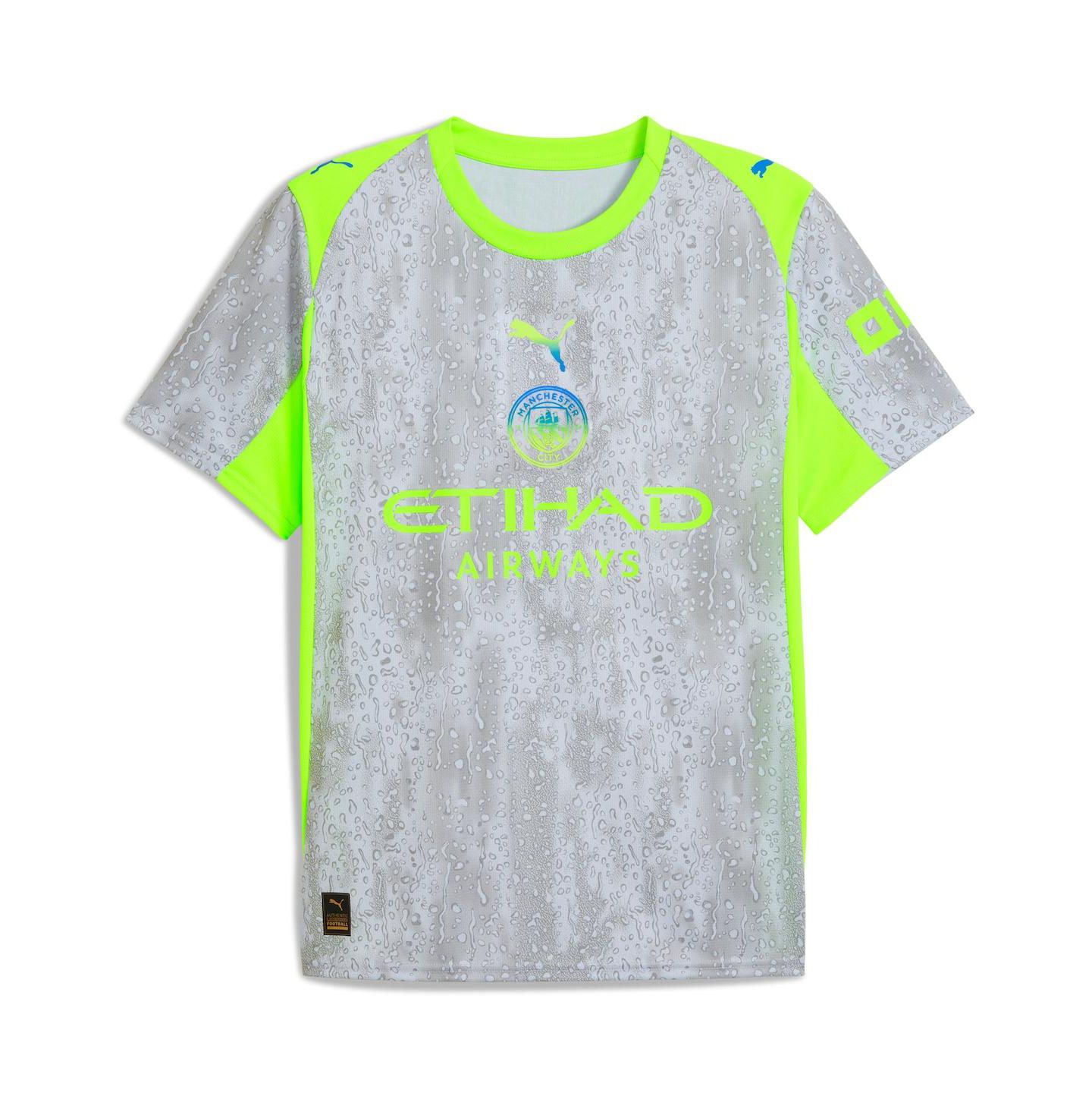 Мужской топ PUMA Green/Neon Green Manchester City 2025/26 Third Replica Jersey — фото 3