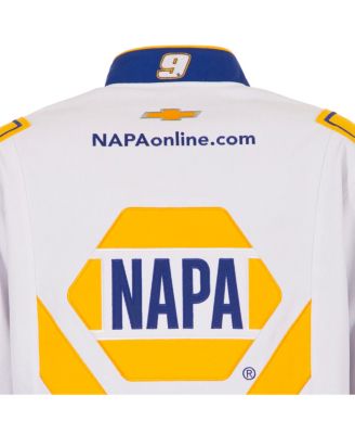 Men's White/Royal Chase Elliott NAPA Full-Snap Twill Uniform Jacket