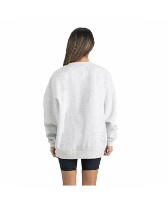 Women's Gray LSU Tigers Premium Fleece Drop Shoulder Oversized Pullover Sweatshirt