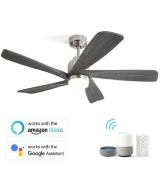 52-inch Modern Stylish Sand Nickel 5-Blade Ceiling Fan with Remote Control and Light Source