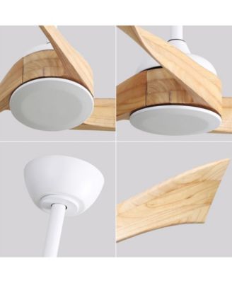 52-inch White Modern 3 Blades Ceiling Fan Light with Remote Control Support Six Speed Ajustable
