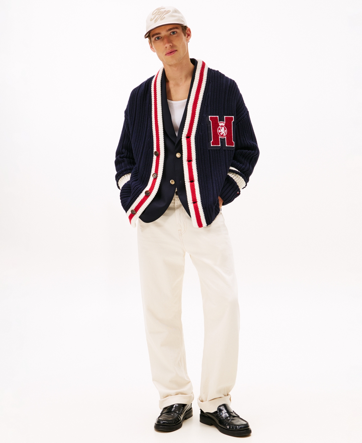 Tommy Hilfiger Men's Letterman Long-Sleeve Cardigan