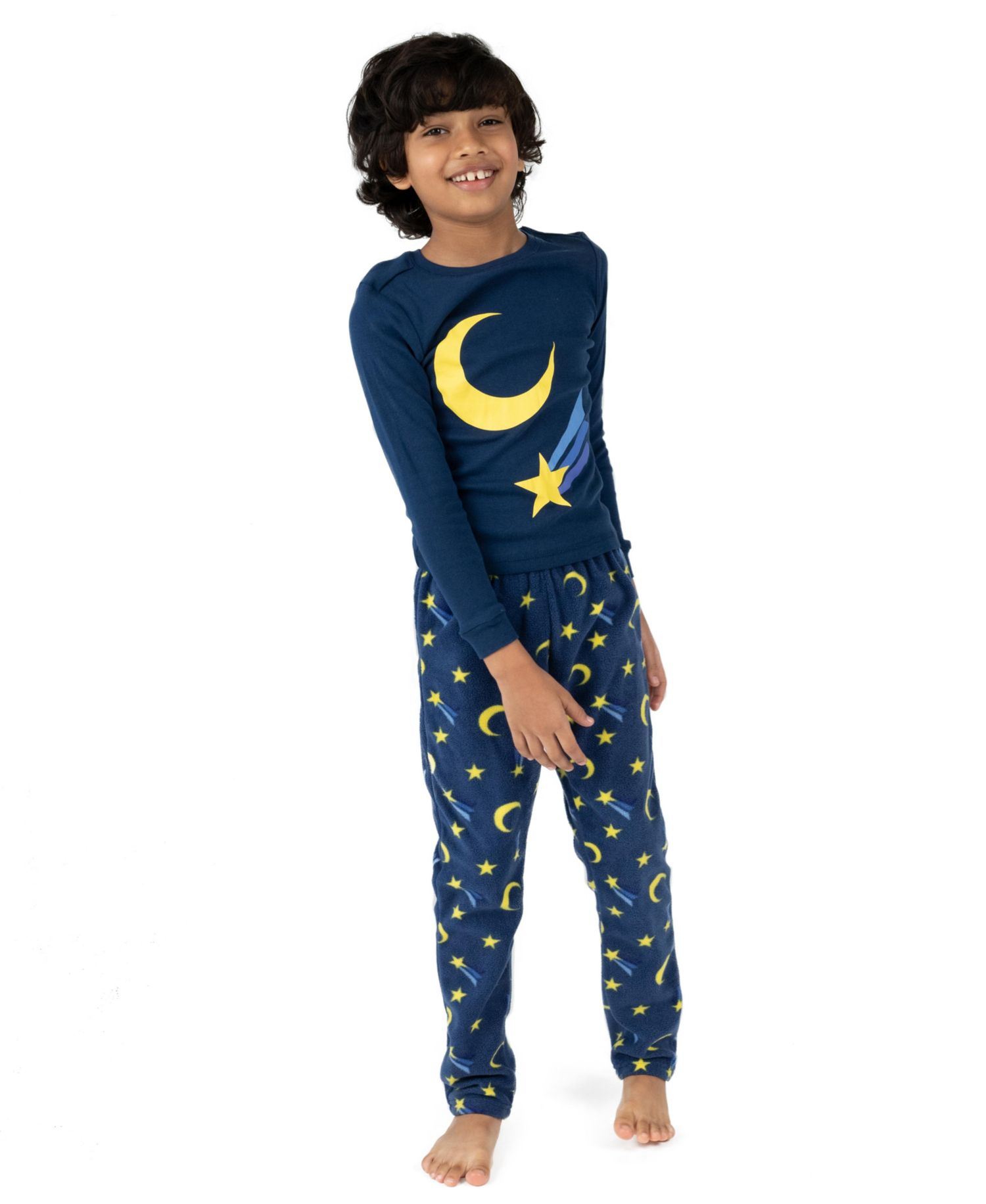 Toddler Matching Family Two-Piece Cotton Top and Fleece Pants Holiday Pajamas (2T-5T)