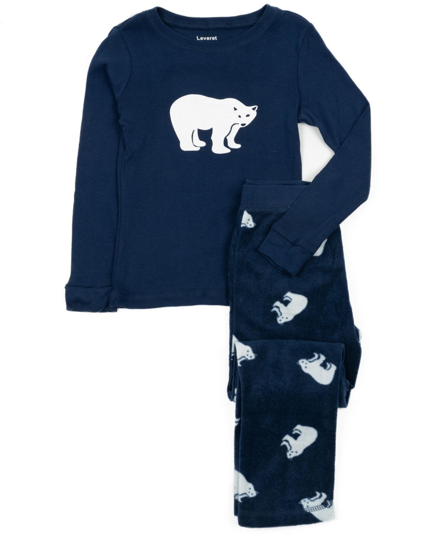 Toddler Matching Family Two-Piece Cotton Top and Fleece Pants Holiday Pajamas (2T-5T)