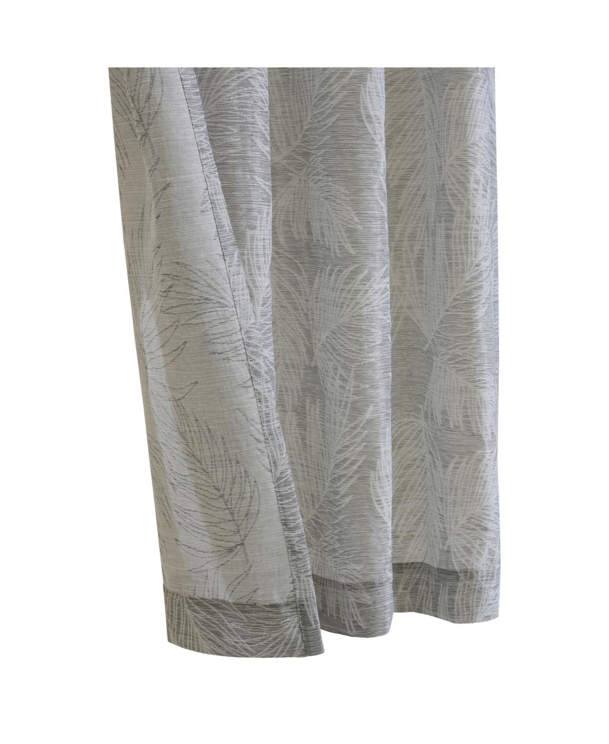 Habitat 100% Polyester Eleanor Light Filtering Jacquard Leaf Grommet Curtain Panel 52" x Grey