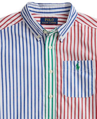 Boys 8-20 Striped Cotton Poplin Fun Shirt