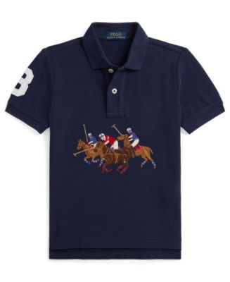 Polo Ralph Lauren Boys 2-7 Triple-Pony Cotton Polo Shirt - Macy's