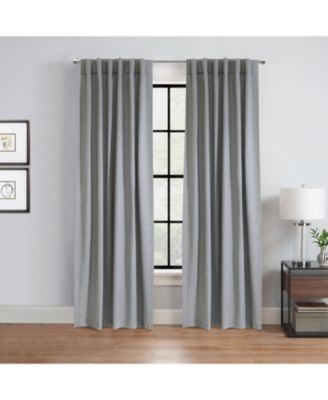 Mulberry Light Filtering Functional Dual Header Curtain Panel for Windows 54" x 84" Grey