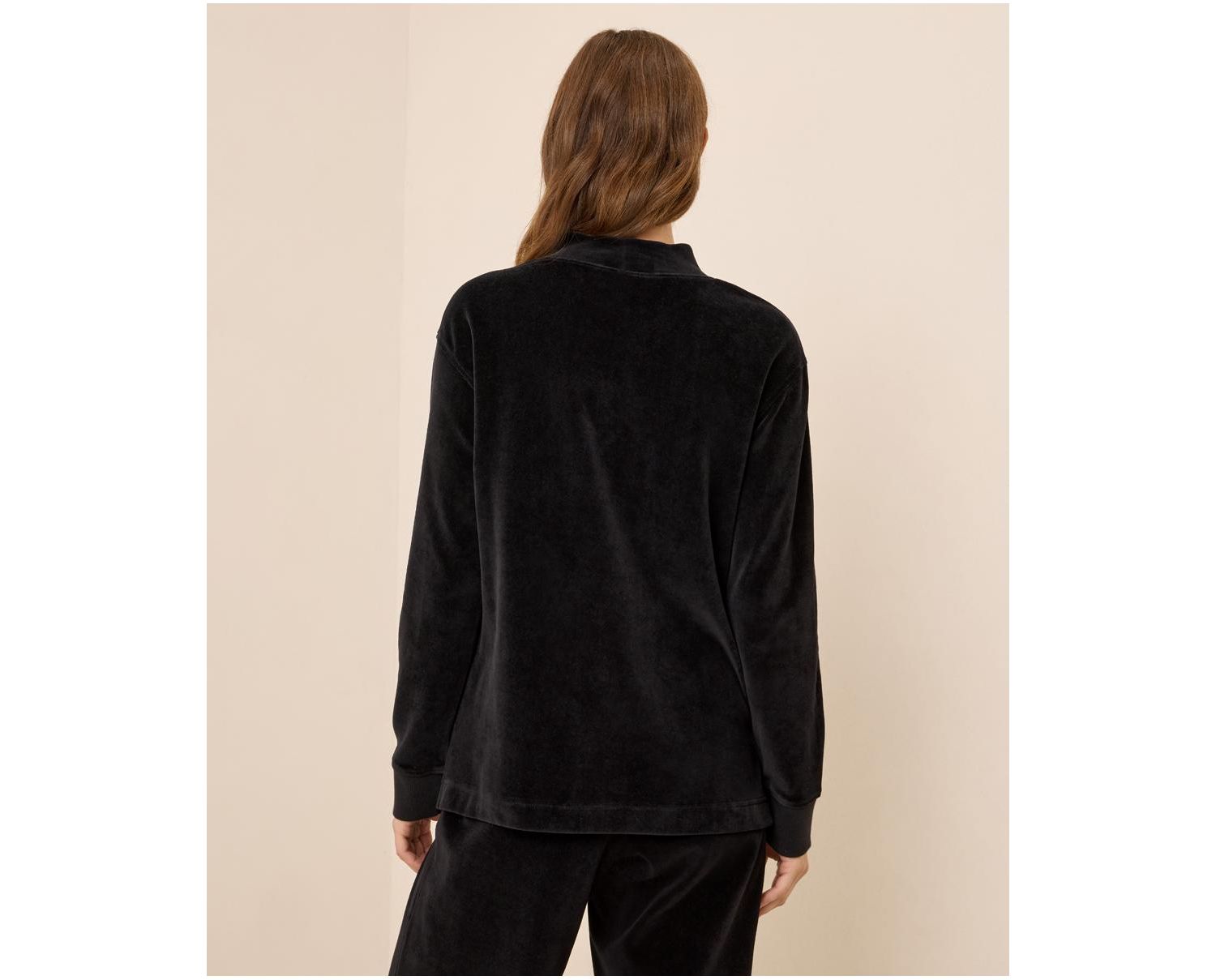 Women's Organic Cotton Velour Mock Neck Pullover