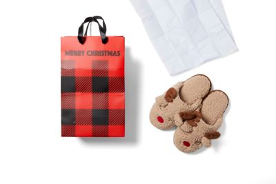 Cozyfoams Women's Holiday Novelty Scuff Slipper with Gift Bag