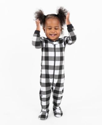 Baby Footed Cotton Plaid Holiday Pajamas