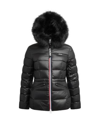 Women's R4D Faux Fur Tricolore Racer Jacket