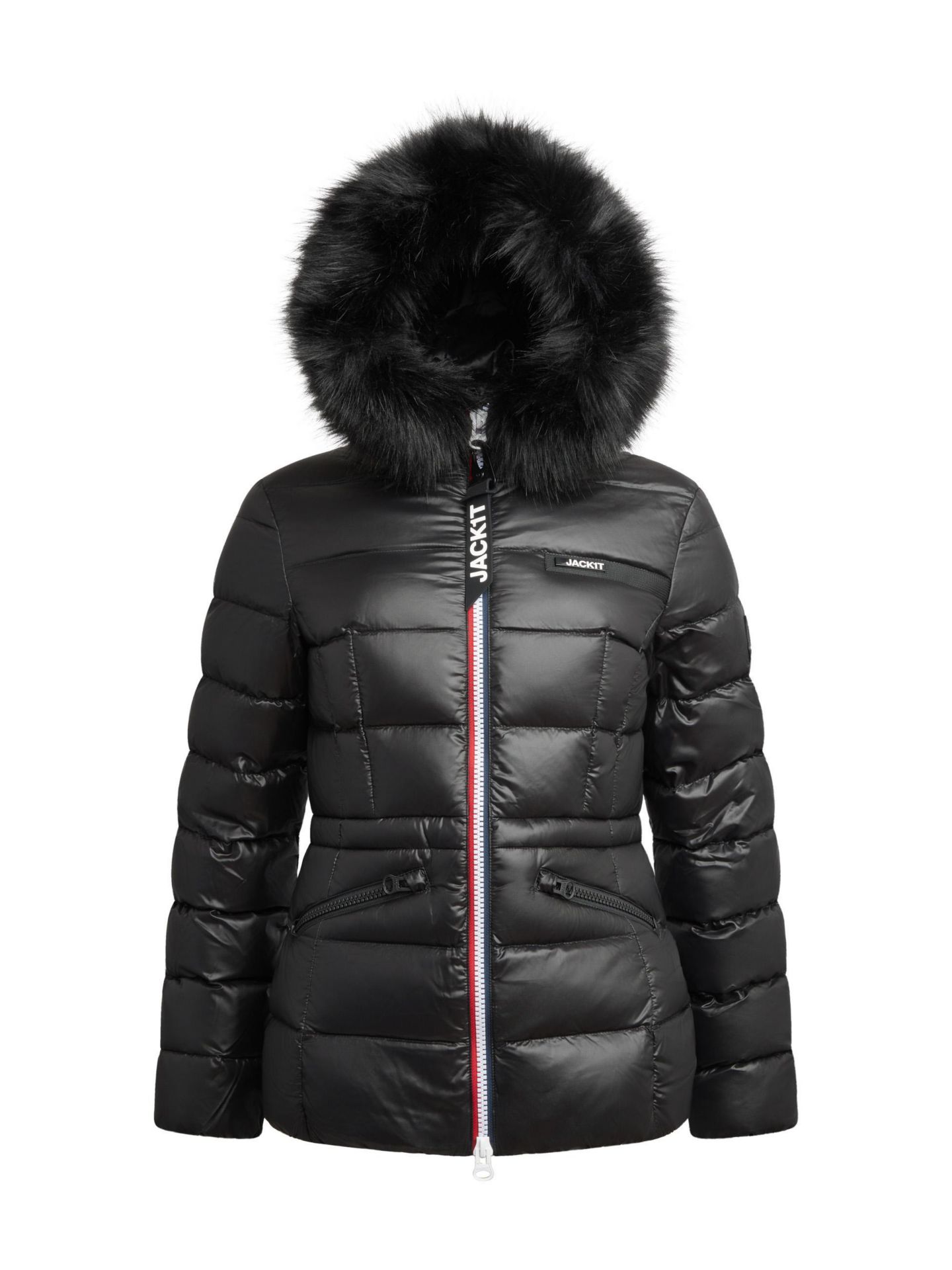 Женская куртка JACK1T R4D Faux Fur Tricolore Racer, цвет: Чёрный — фото 2