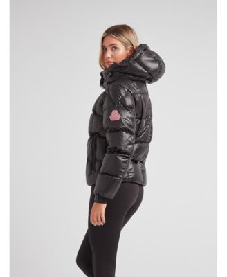 Women's EZ Boxed Racer Hooded Puffer Coat