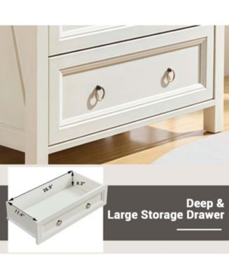 5 Drawers Dresser Chest for Bedroom Wood Rustic Tall Chest of Drawers Organizer for Bedroom Living Room and Hallway