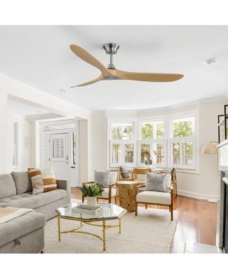 60-inch Modern Luxury Sand Nickel 3-Blade Ceiling Fans with Remote Control and Timer Function