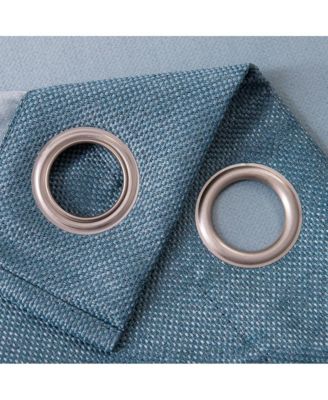 Oliva Gray Lucas Jacquard Blackout Grommet Panel - 52x84" Teal