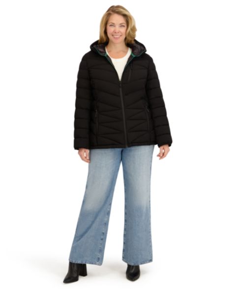 Женские куртки Nautica Plus Size Zip Front Short Packable Coat
