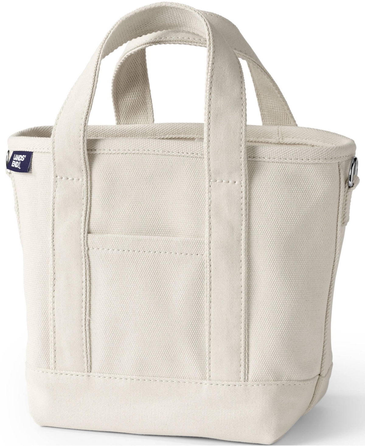 Lands' End Small 3 Pocket Open Top Canvas Tote Bag