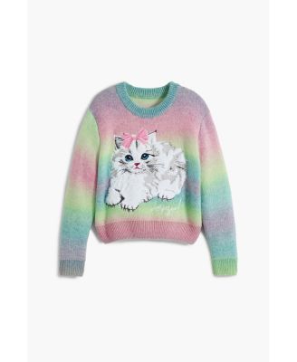 Girls's Rainbow cat sweater