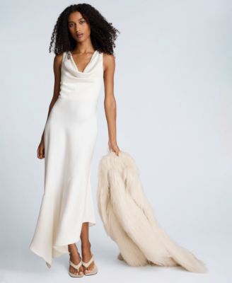 Women's Satin Cowl Neck Bias Dress