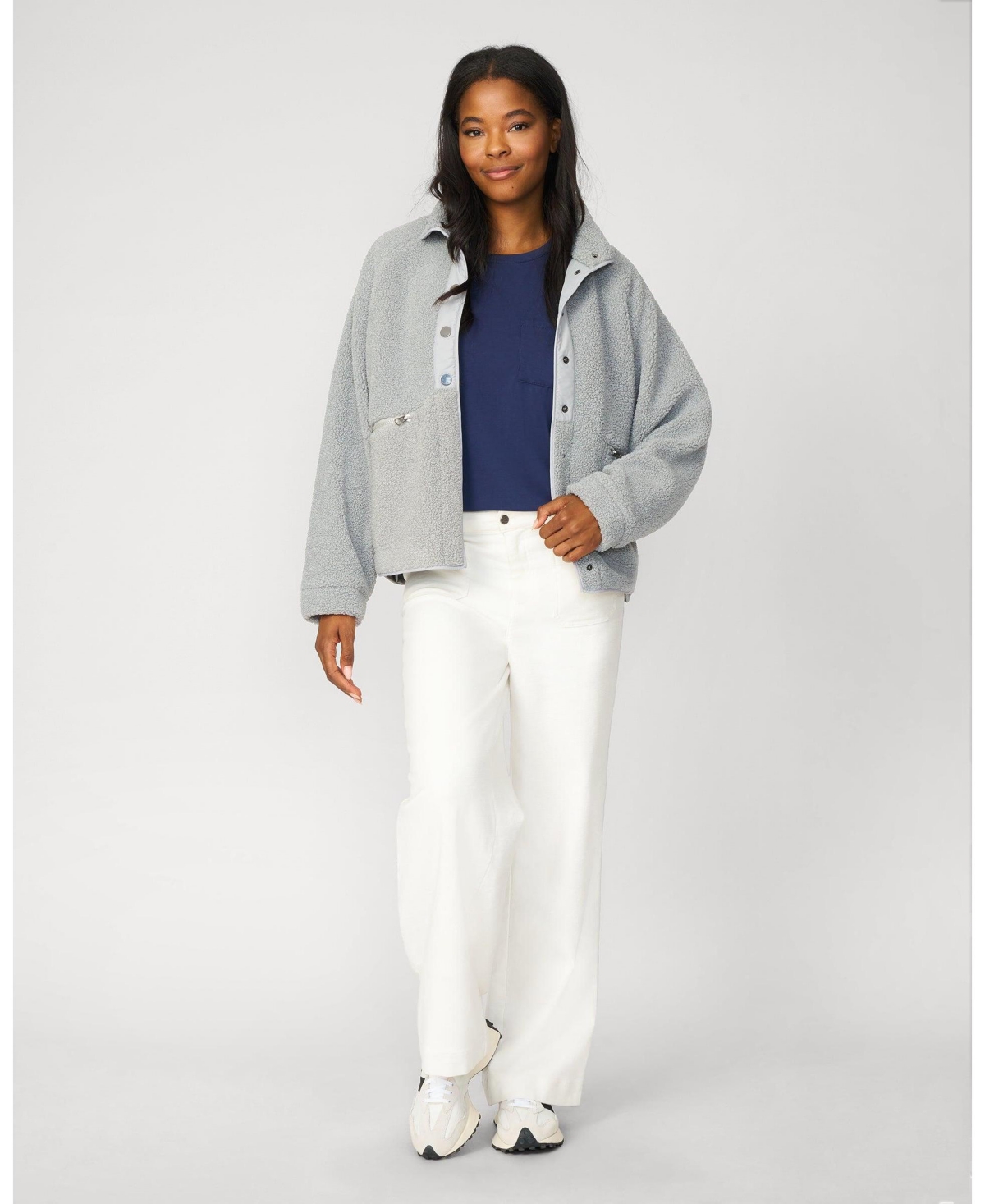 Cable & Gauge Women's Cozy Sherpa Stand Collar Jacket