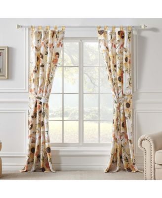 Somerset Curtain Panels (Set of 2) with Tiebacks 84in x 42in Gold