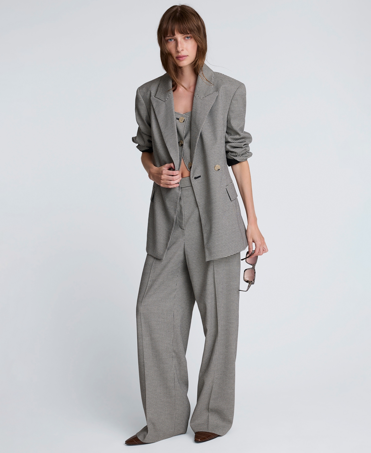 Kenneth Cole Women's Houndstooth Double-Breasted Jacket