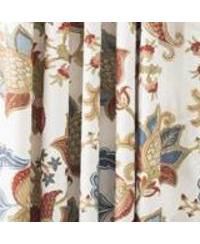 Ellis Cambridge Lined Jacquard Pinch Pleat Jacobean Floral Print Multicolor Drapery 2-Piece Curtain Panels, 48W x 72L