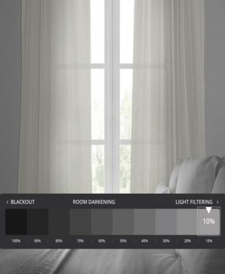 Striped Patterned Faux Linen Sheer Curtain