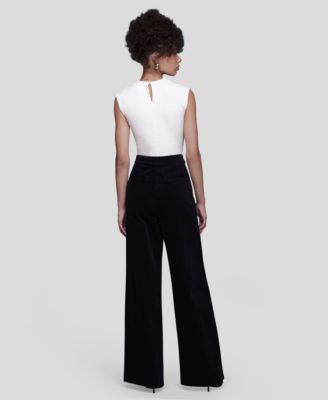 Women's Double-Zipper Wide-Leg Pants