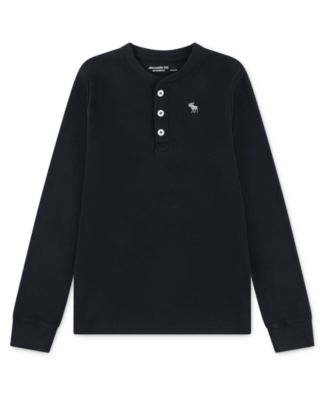 Boys' Long-Sleeve Henley Waffle T-Shirt