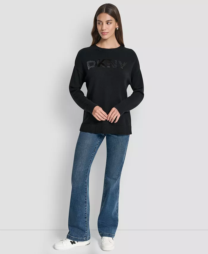 Women's Logo Sequined Long-Sleeve Sweater - thumbnail 3